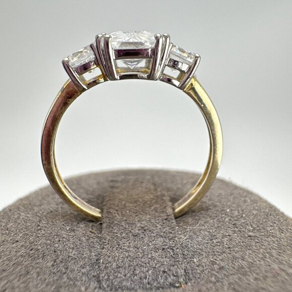 Sterling Silver 925 Cubic Zirconia Three Stone Prong Set Statement Ring Size 7 - Picture 6 of 15